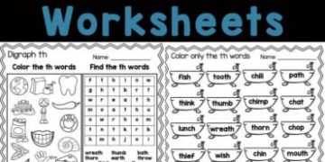 These free th- digraph worksheets are a great way for children to learn to recognize and spell digraphs. These the words worksheets are perfect for kindergarten and first grade students to practice. Simply print the th worksheets and you are ready for a no-prep review at home or school.